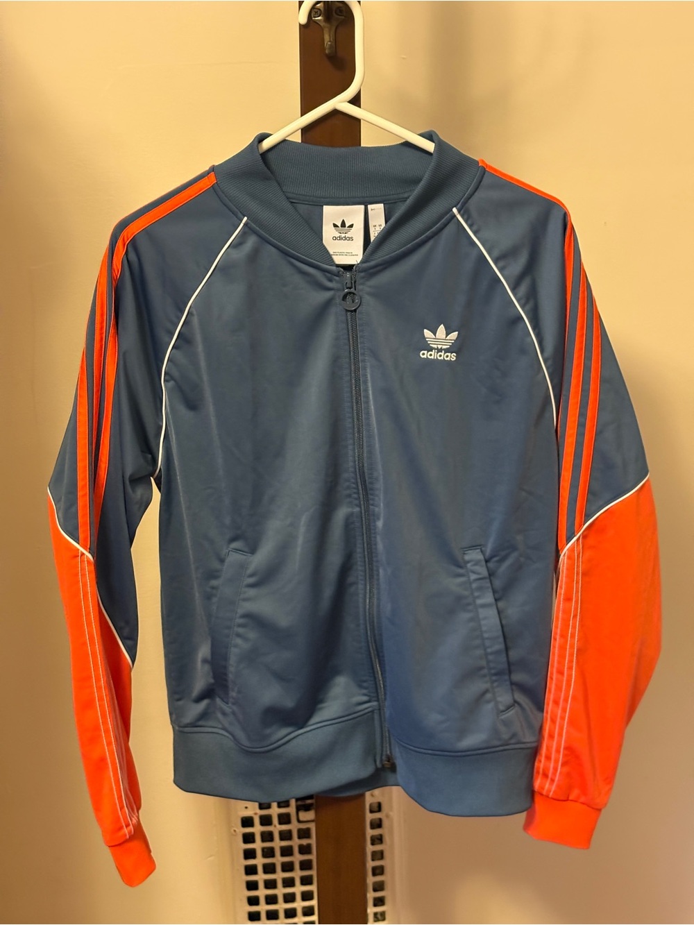 Adidas Men’s Originals Superstar Tricot Track Suit, Wonder Steel/Orange S